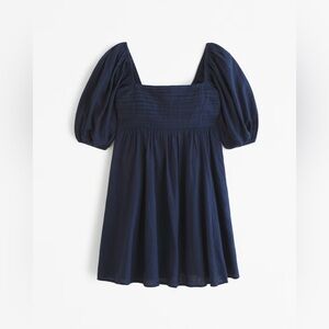Abercrombie Emerson Linen-blend puff sleeve mini dress